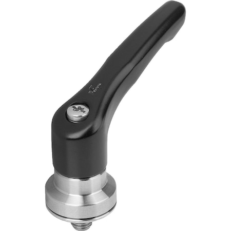 Adjustable Handle W Clamp Force Intensif Size:3 M10X40, Zinc Black Satin, Comp:Stainless Steel